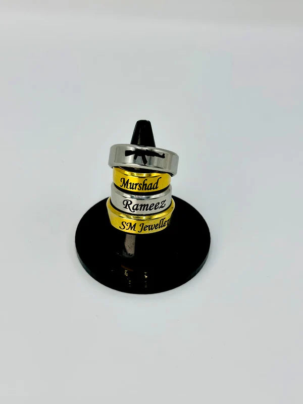 Engraved Name Couple Rings