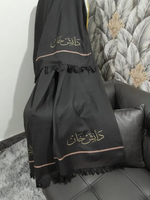 Custom Name Winter Black Shawls