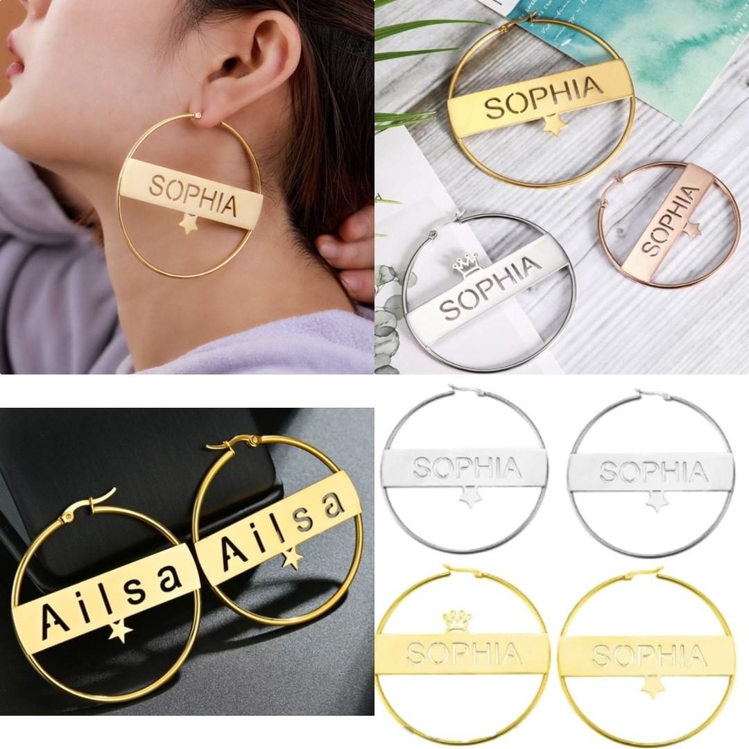 Engraved Earrings (Best Gift for Girls)